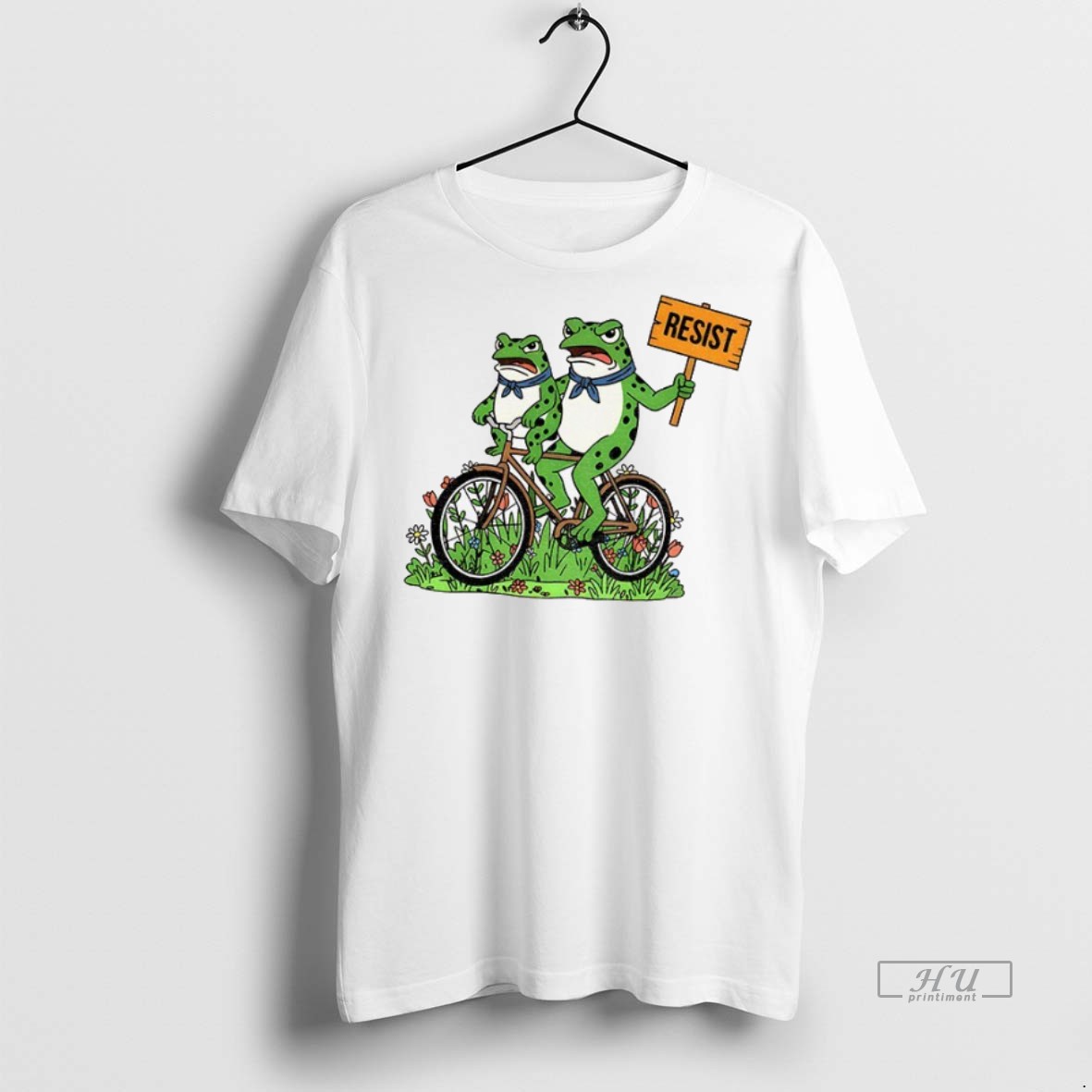 Officials Frog On Bike Resist Portland Frog Protest Tee Shirt Sweater Hoodie