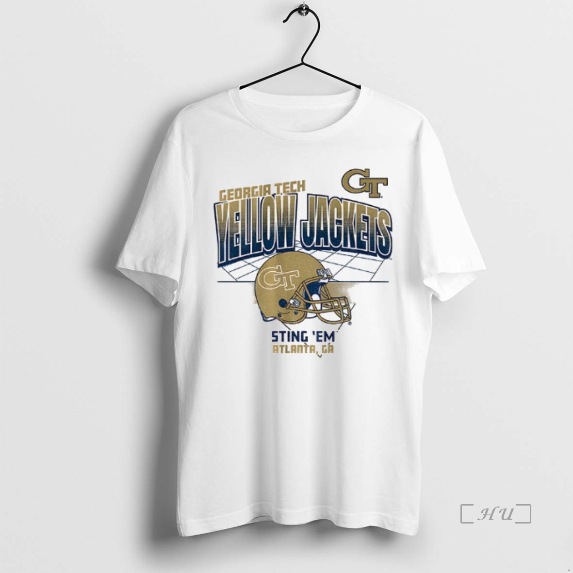 Officials Georgia Tech Yellow Jackets Football Helmet Grid Sting Em Atlanta Ga T Shirt Sweater Hoodie