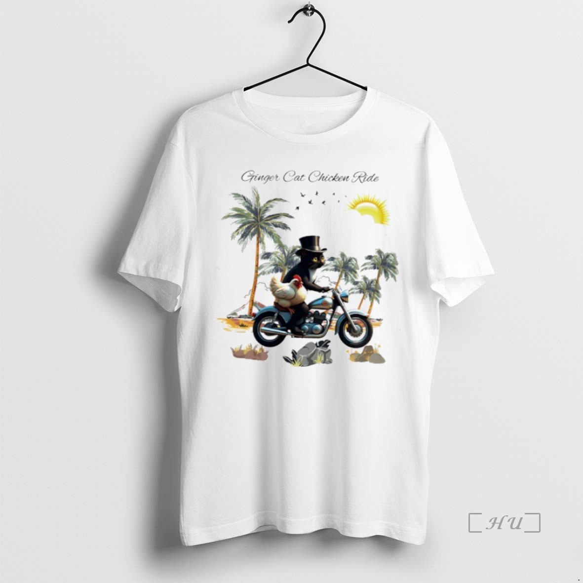 Officials Ginger Cat Chicken Ride Sun Cloud T Shirts Sweater Hoodie