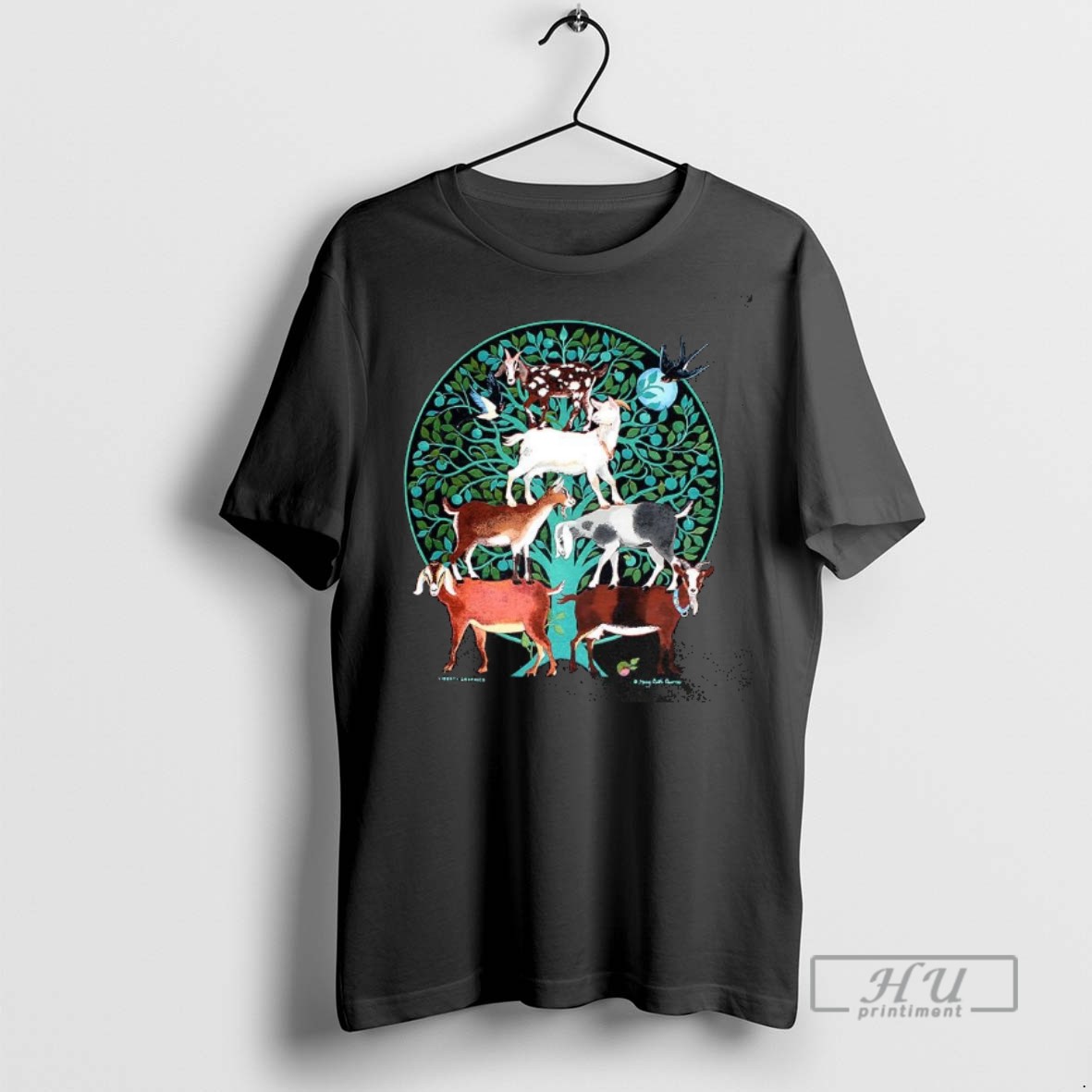 Officials Goat Tree Swallow Folk Art Style T Shirt Sweatshirt
