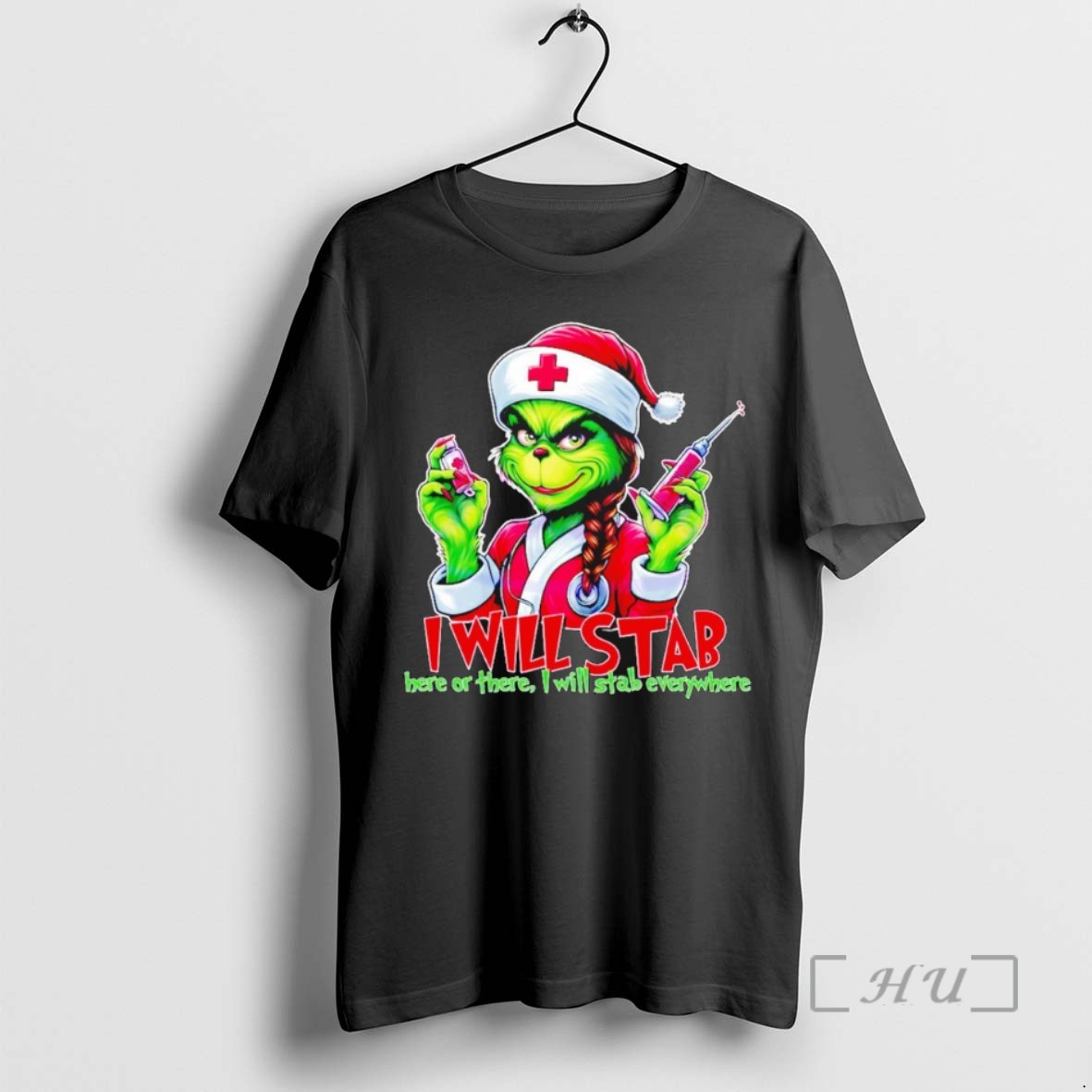 Officials Grinch Christmas I Will Stab Here Or There I Will Stab Everywhere T Shirt Sweater Hoodie