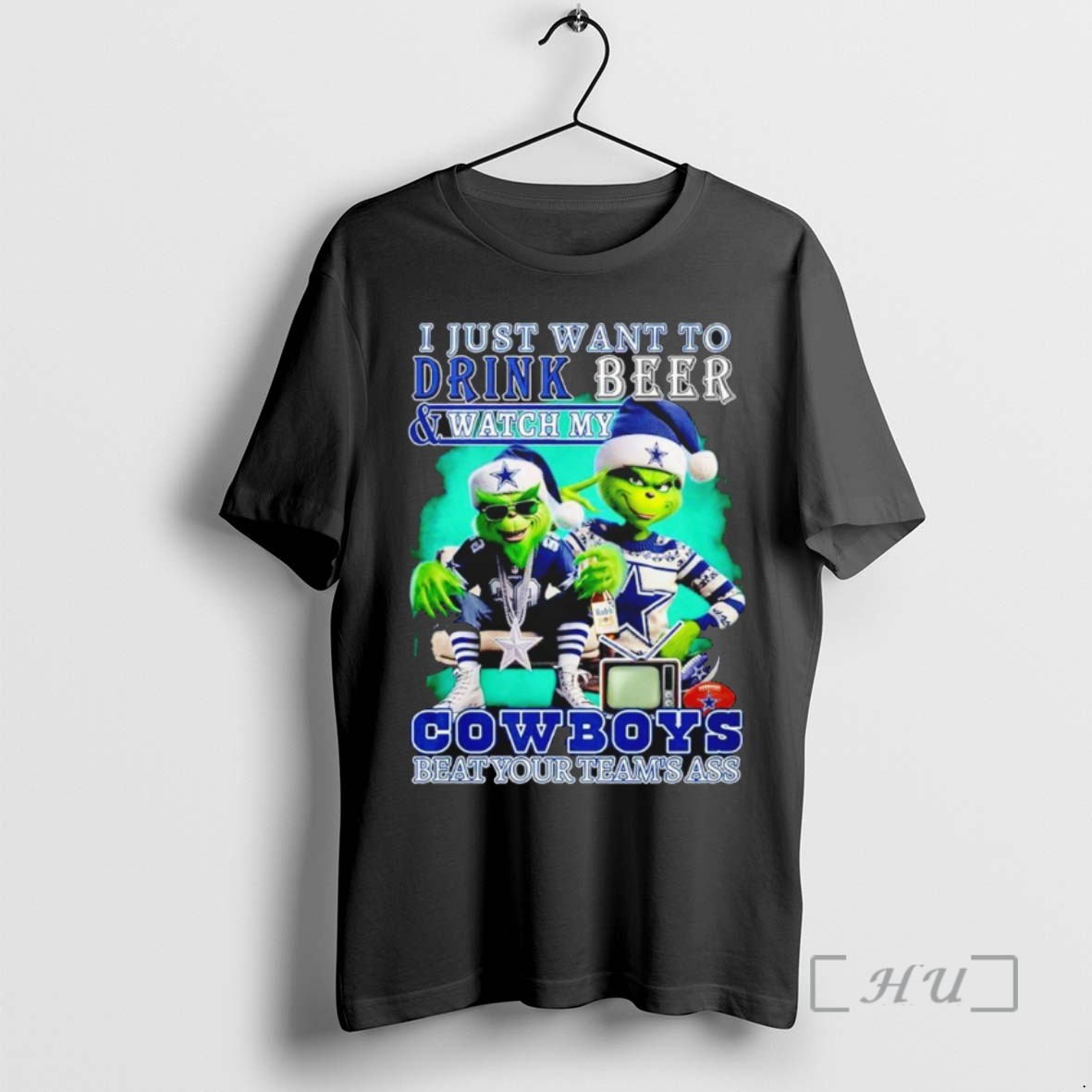 Officials Grinch I Just Want To Drink Beer And Watch My Dallas Cowboys Beat Your Teams Ass T Shirt Sweater Hoodie