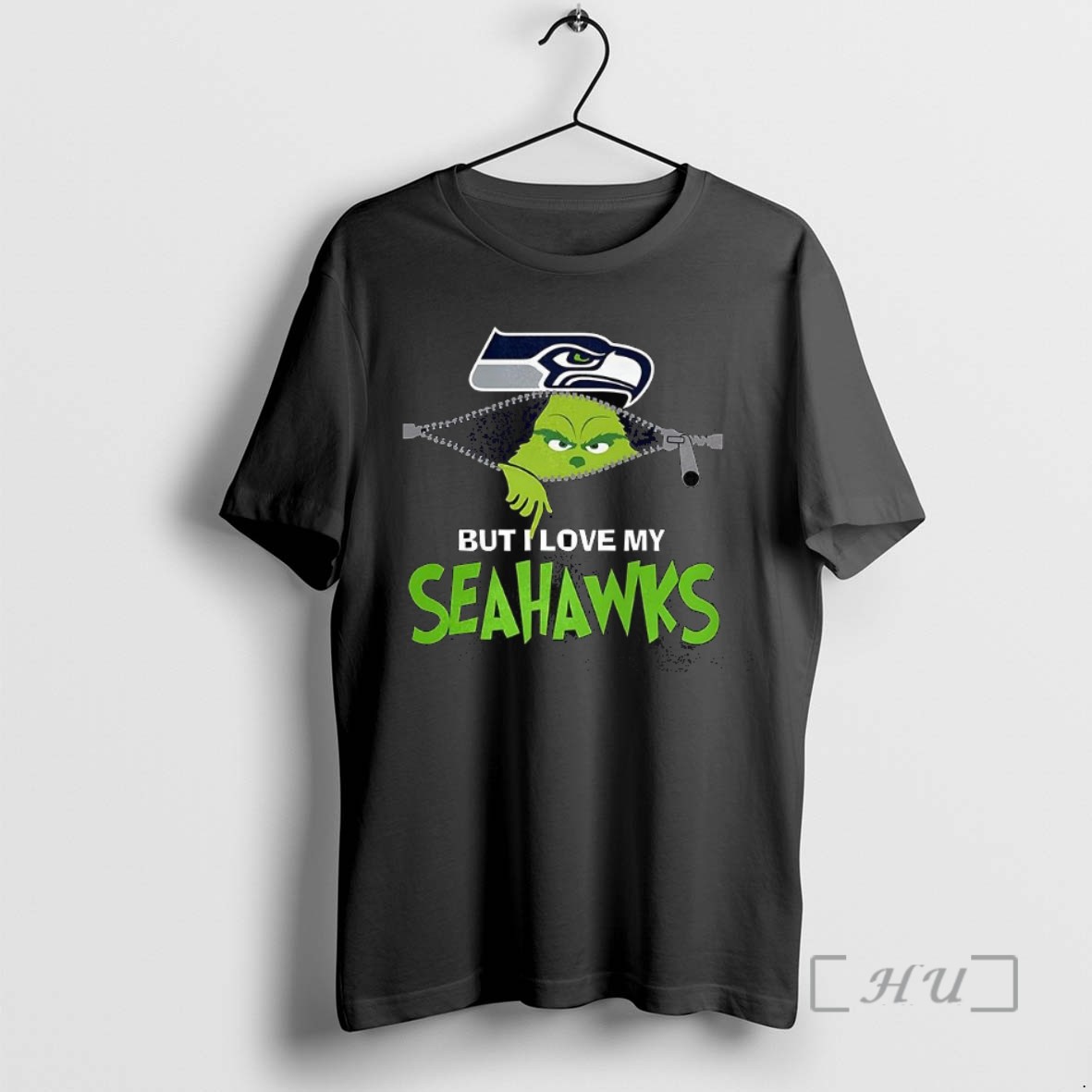 Officials Grinch Zipper I Hate People But I Love My Seattle Seahawks Football Christmas T Shirt Sweater Hoodie