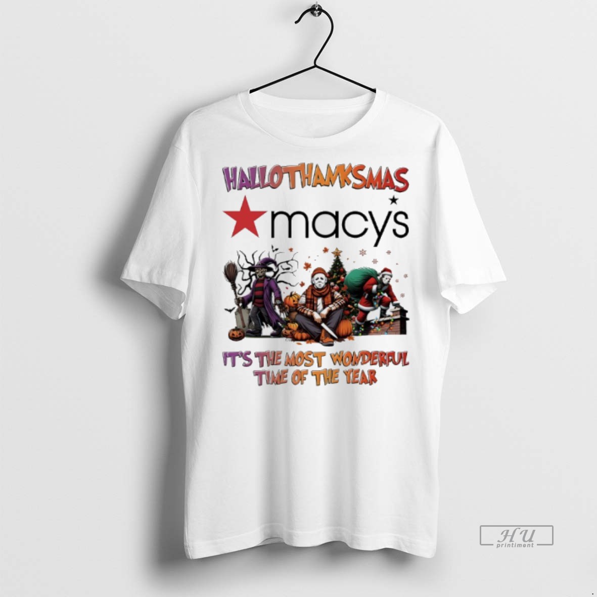 Officials Halloween Movies Macys Hallothanksmas Its The Most Wonderful Time Of The Year Tee Shirt Sweater Hoodie