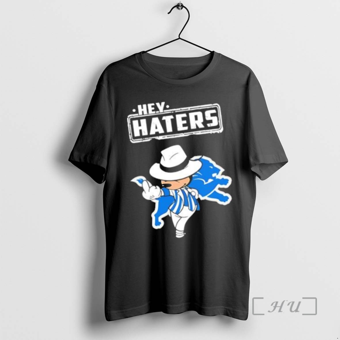 Officials Hey Hater Middle Finger Mickey Mouse Detroit Lions T Shirt Sweater Hoodie