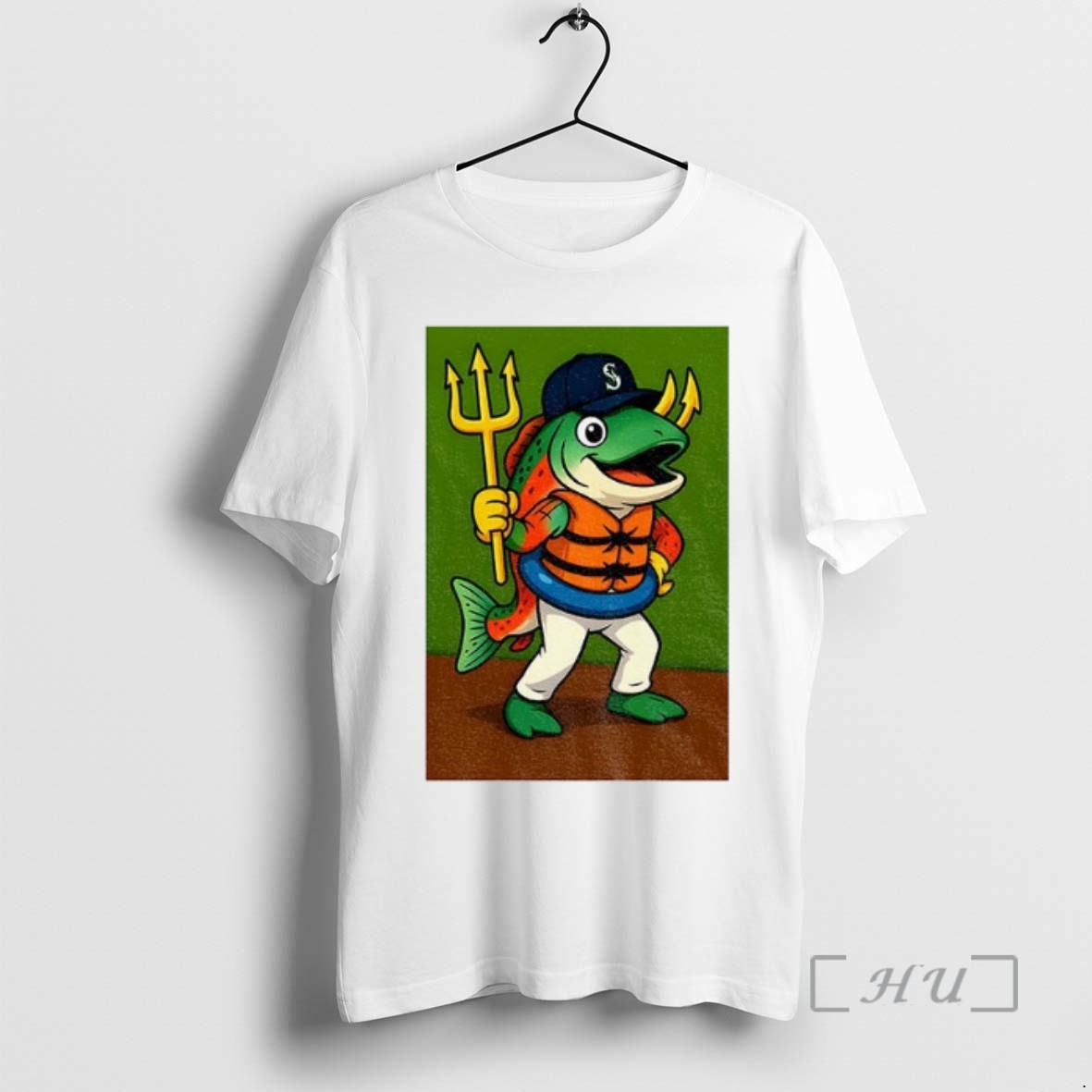 Officials Humpy Salmon Holding Trident Seattle Mariners Mlb Baseball 2025 Funny Meme T Shirt Sweater Hoodie