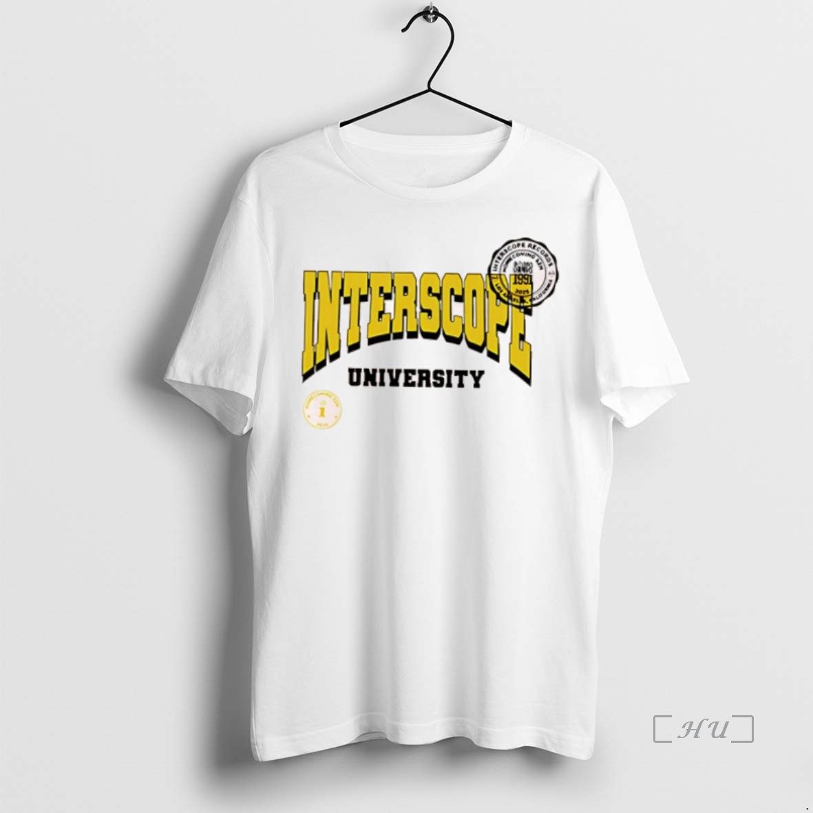 Officials Interscope Yellow University Logo T Shirt Sweater Hoodie