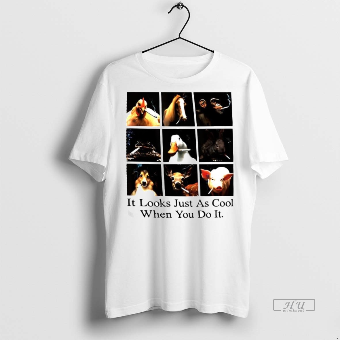 Officials It Looks Just As Cool When You Do It Animals Smoking Cigarettes Meme Tee Shirt Sweater Hoodie