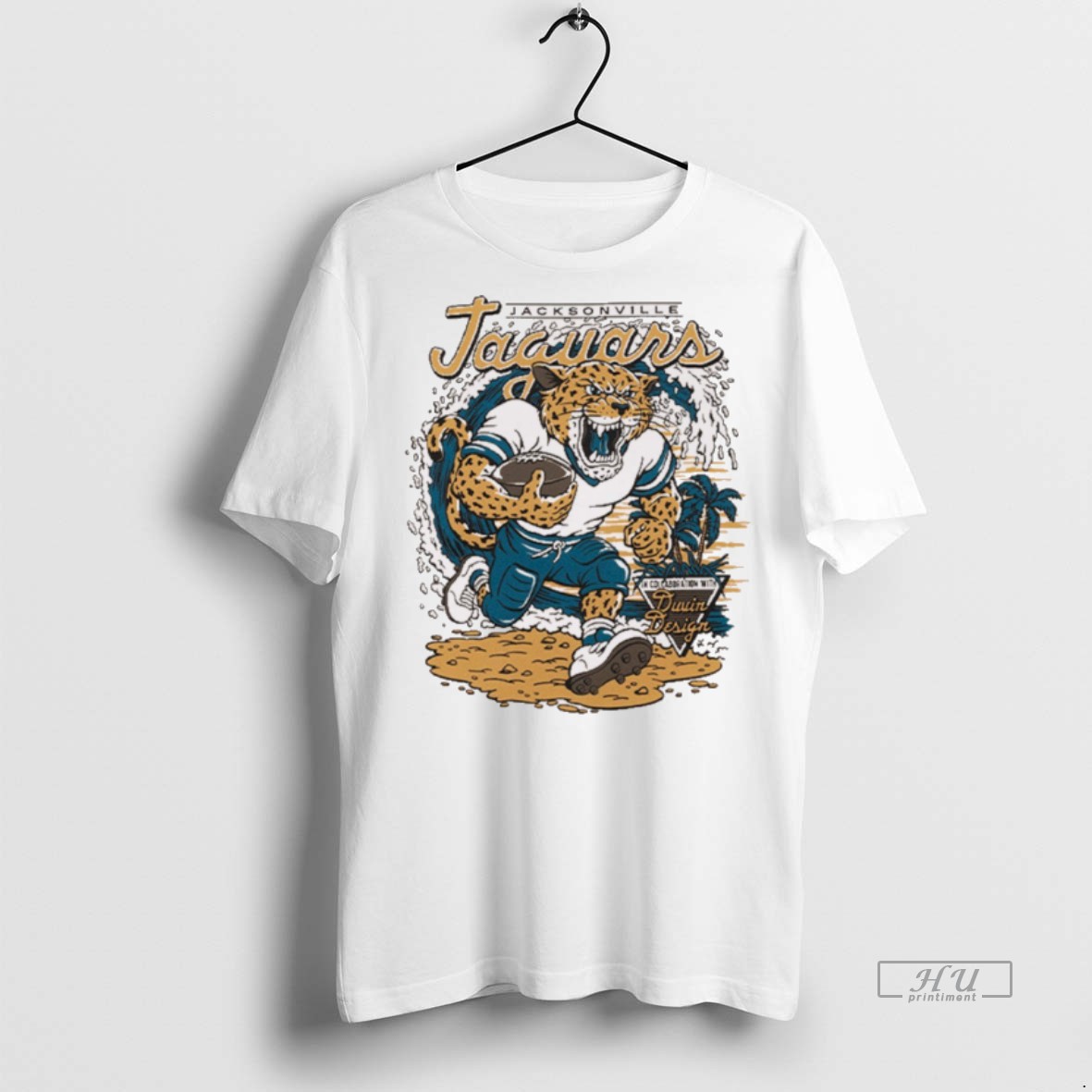Officials Jacksonville Jaguars Nfl Duvin Designs Run Mascot Graphic Tee Shirt Sweater Hoodie
