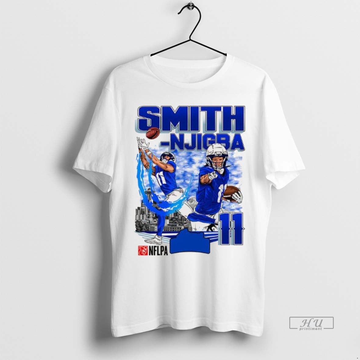 Officials Jaxon Smith Njigba Seattle Seahawks Football Skyline Graphic T Shirts Sweater Hoodie