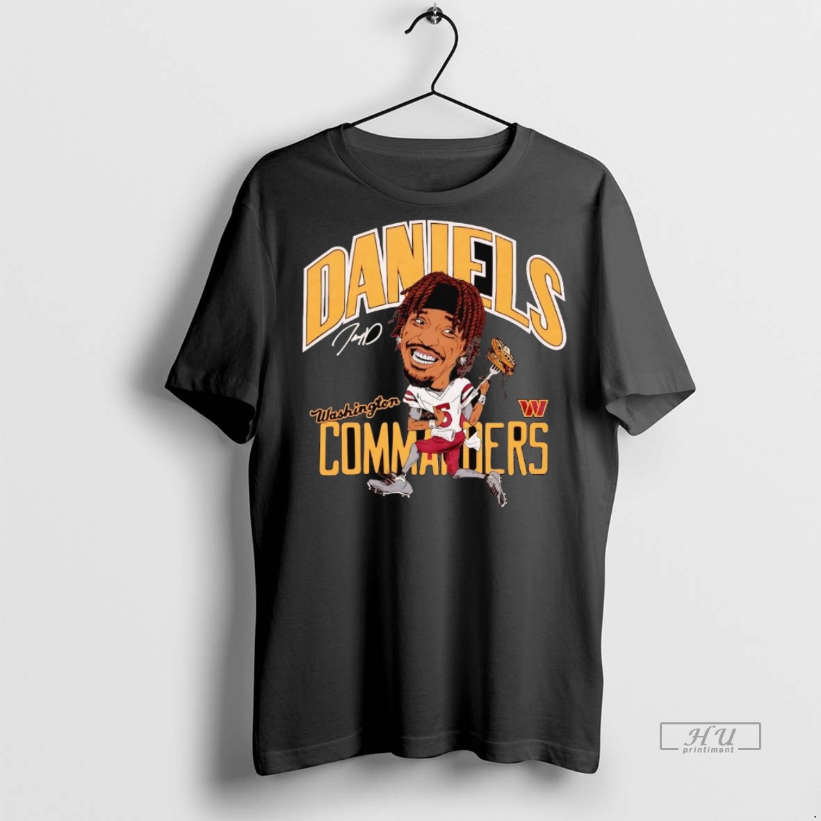 Officials Jayden Daniels Superstar Waffles Commanders Tee Shirt Sweater Hoodie