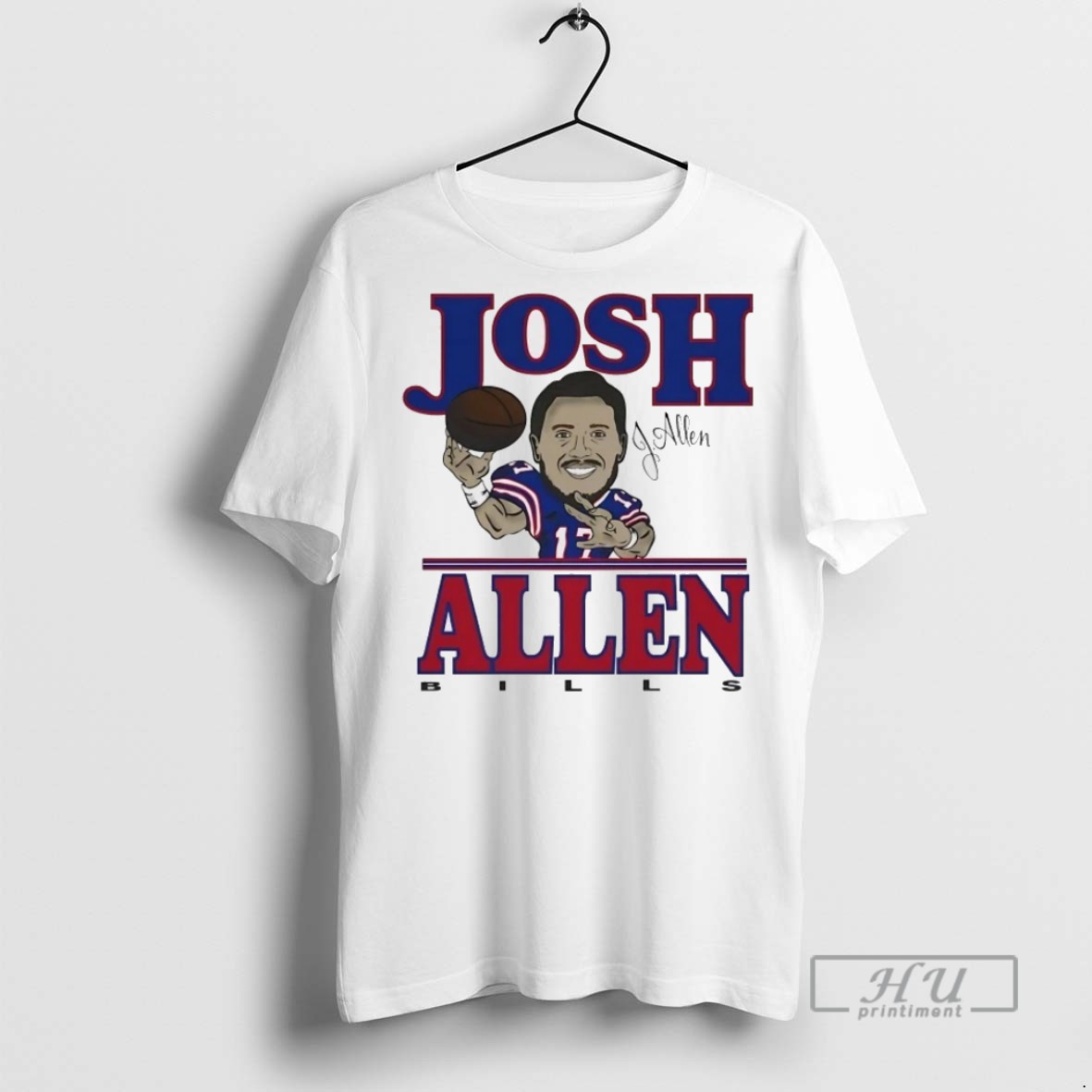 Officials Josh Allen Buffalo Bills Caricature Signature T Shirt Sweatshirt