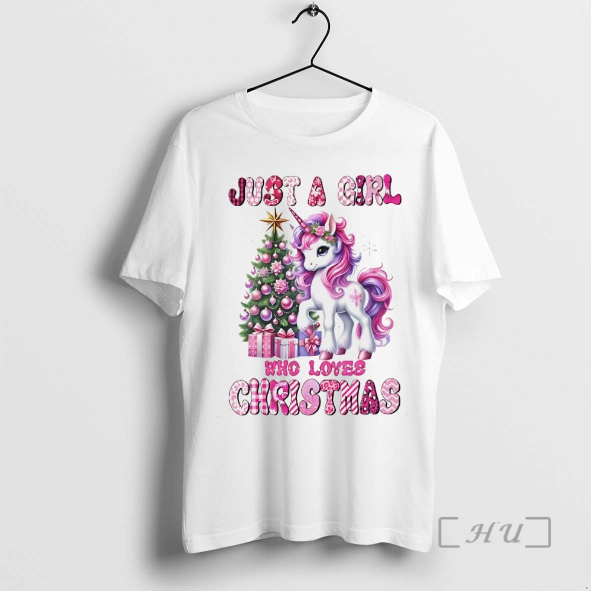 Officials Just A Girl Who Loves Christmas Unicorn Tree White T Shirts Sweater Hoodie