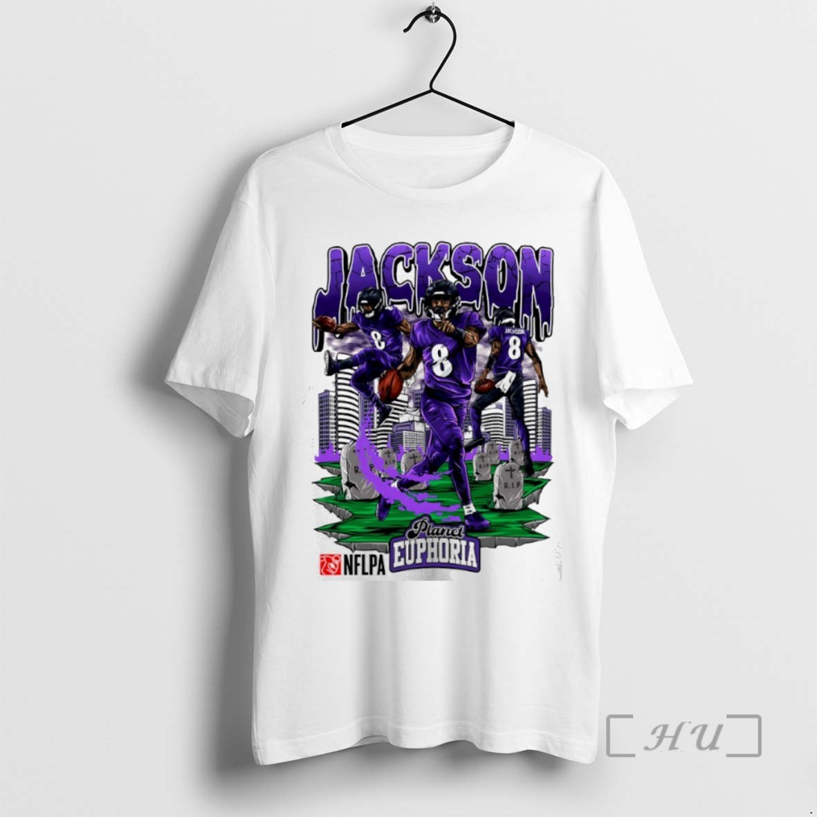 Officials Lamar Jackson 8 Baltimore Ravens Football Quarterback Comic T Shirt Sweater Hoodie