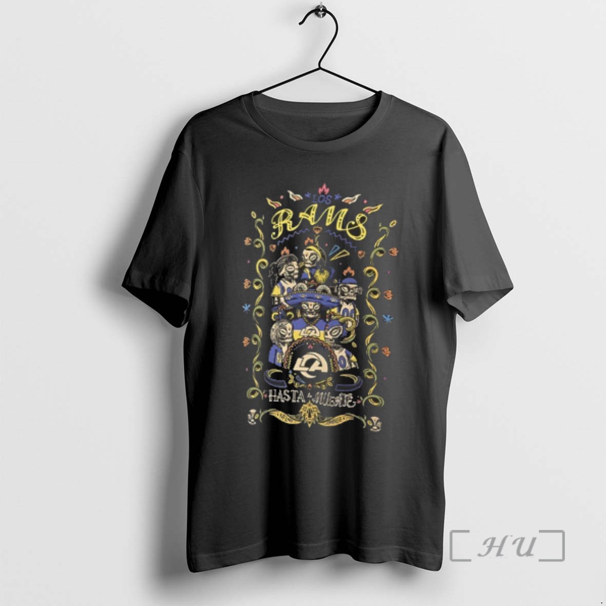 Officials Los Angeles Rams 2025 Nfl Hasta La Muerte Graphic 2 Sided T Shirt Sweater Hoodie