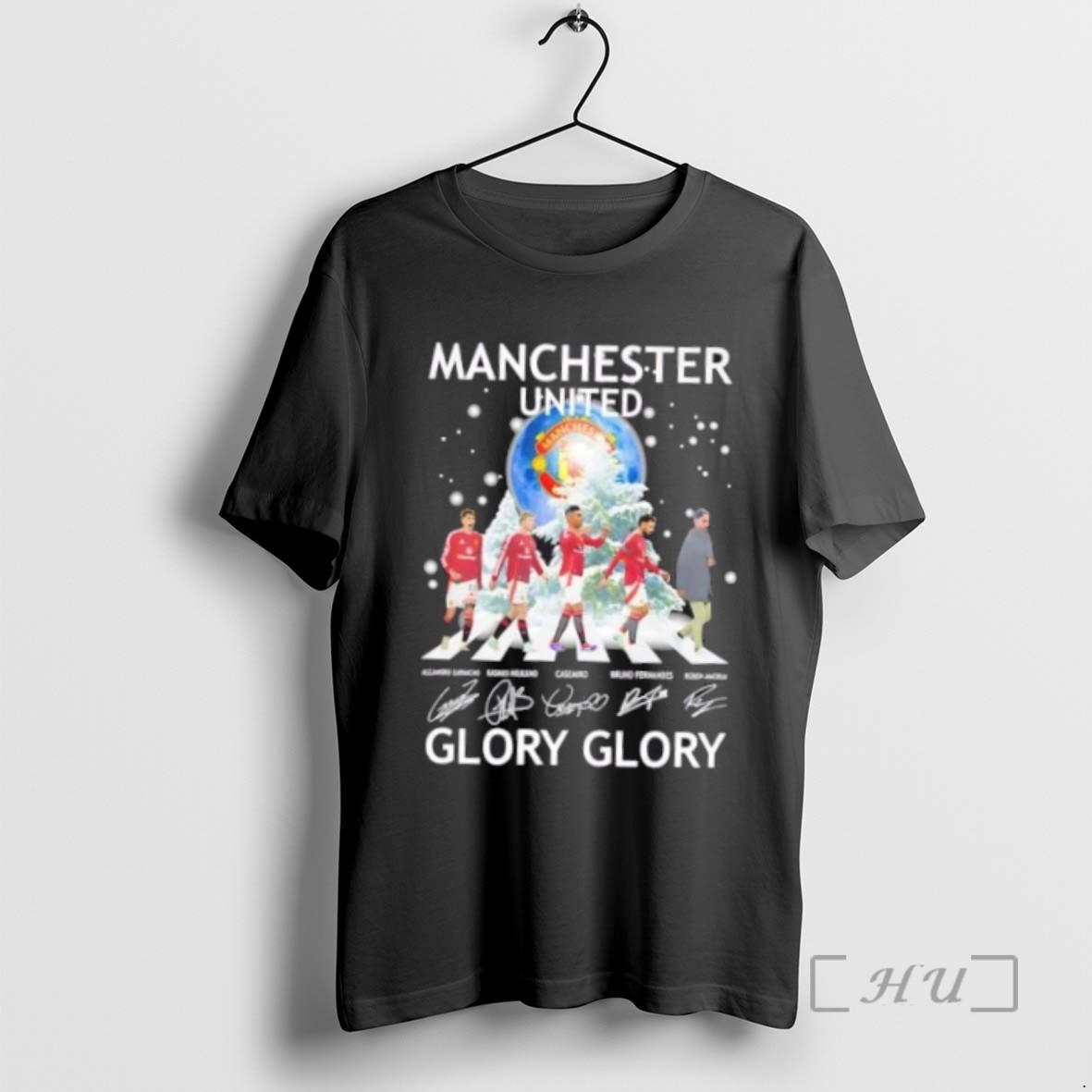 Officials Manchester United Ruben Amorim And Players Abbey Road Glory Glory Tee Shirt Sweater Hoodie