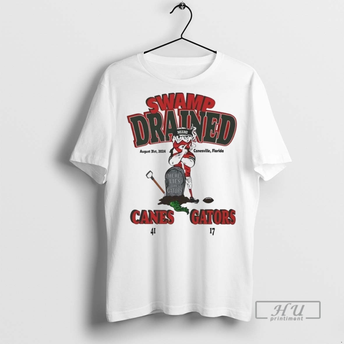 Officials Miami Hurricanes Swamp Drained Here Lies The Gators T Shirt Sweatshirt