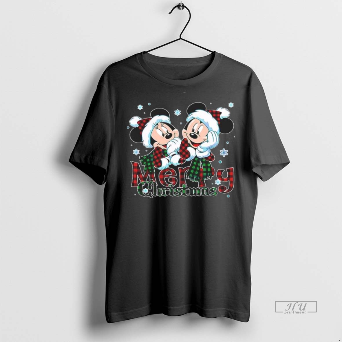 Officials Mickey And Minnie Merry Christmas Plaid Tee Shirt Sweater Hoodie
