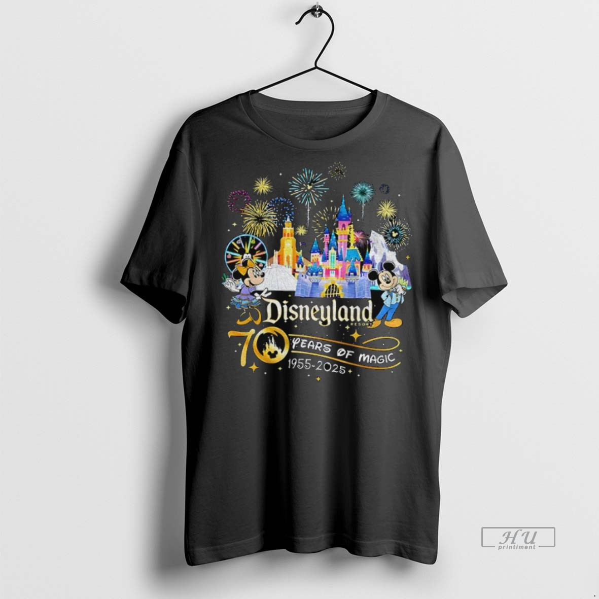 Officials Mickey Disneyland Castle Platinum Celebration 1955 2025 Tee Shirt Sweater Hoodie