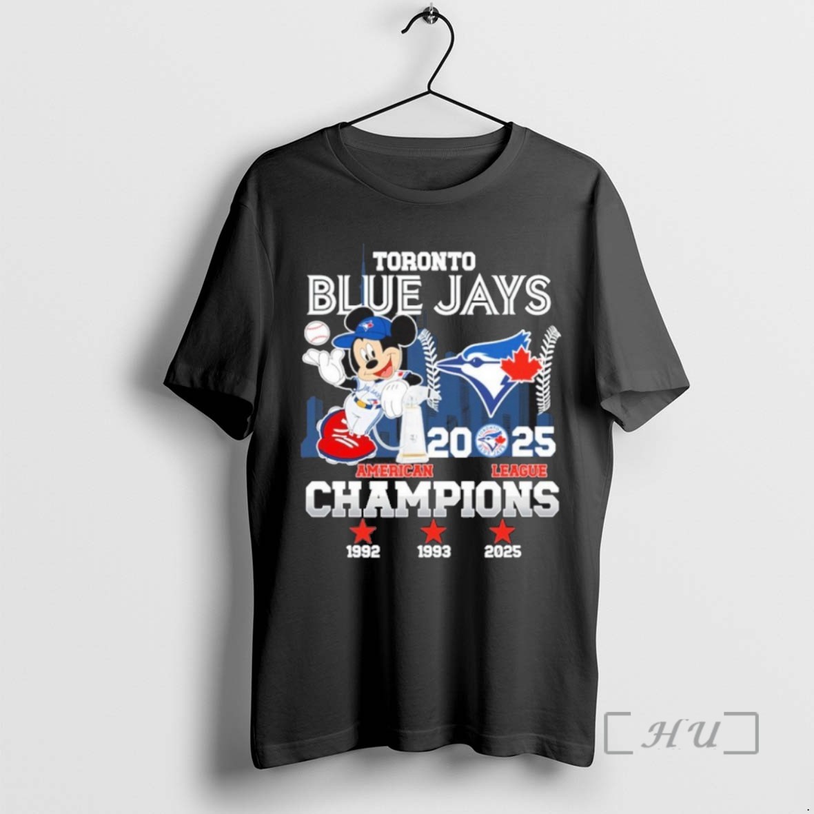 Officials Mickey Mouse X Toronto Blue Jays 2025 American League Champions T Shirt Sweater Hoodie