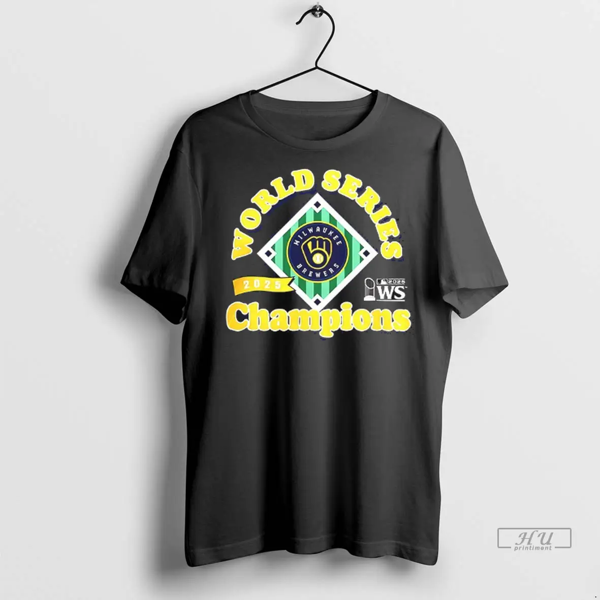 Officials Milwaukee Brewers Baseball 2025 World Series Champions Trophy Logo T Shirts Sweatshirt