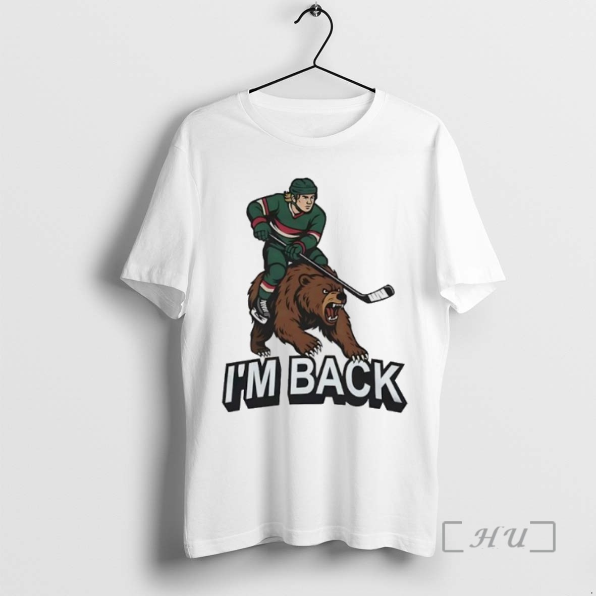 Officials Minnesota Wild Hockey Player And Bear Im Back T Shirt Sweater Hoodie