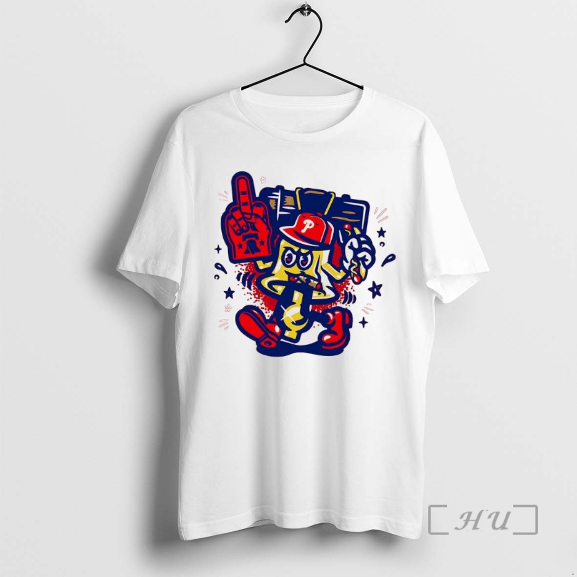 Officials Philadelphia Phillies Baseball Logo Foam Gloves And Hot Dog Tee Sweater Hoodie