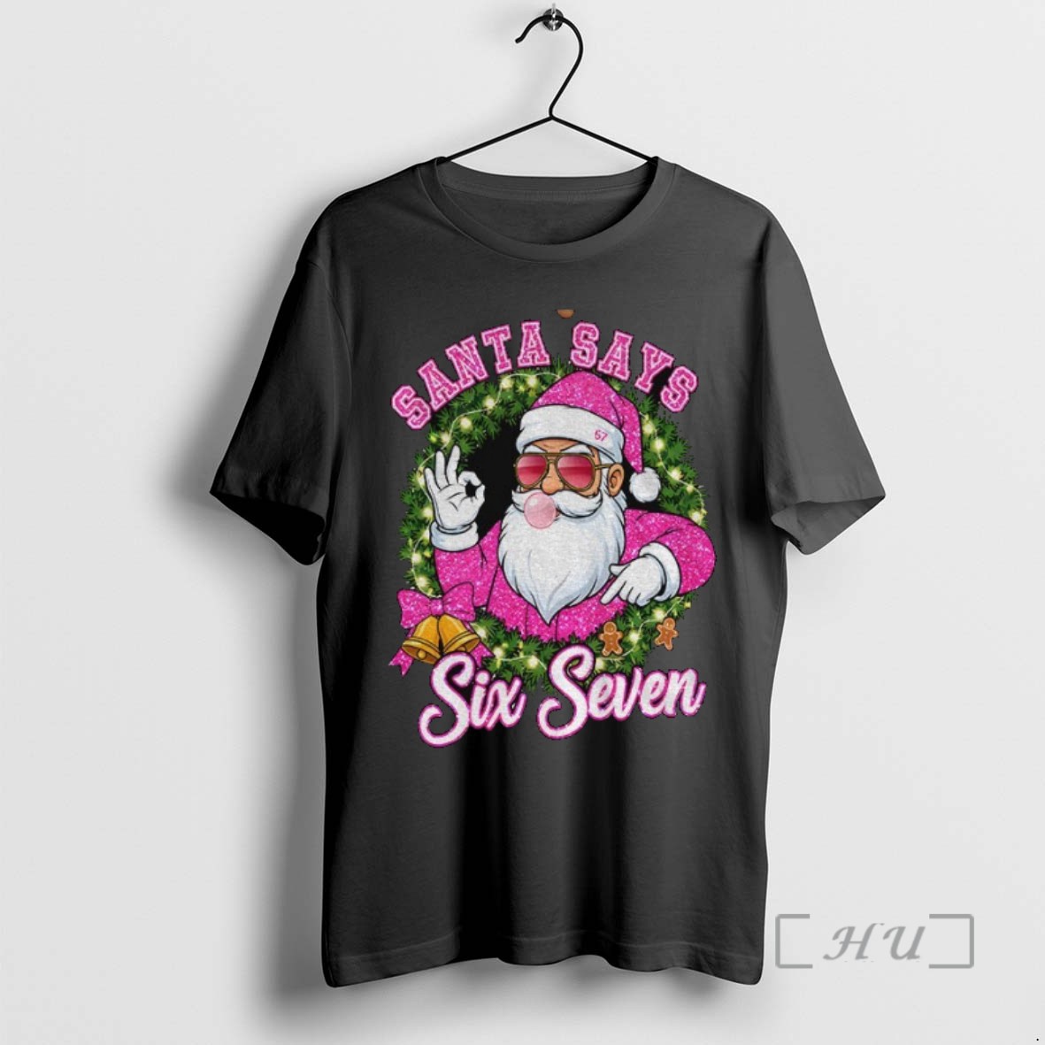 Officials Pink Santa Says Six Seven 6 7 Meme Christmas T Shirt Sweater Hoodie