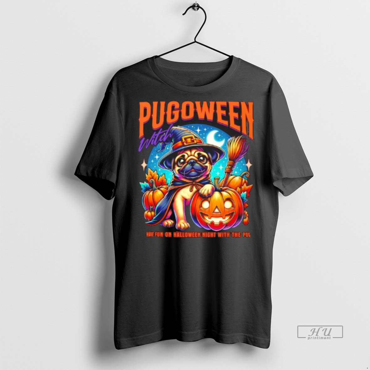 Officials Pugoween Witch Have Fun On Halloween Night With The Pug Dog Shirt Sweater Hoodie