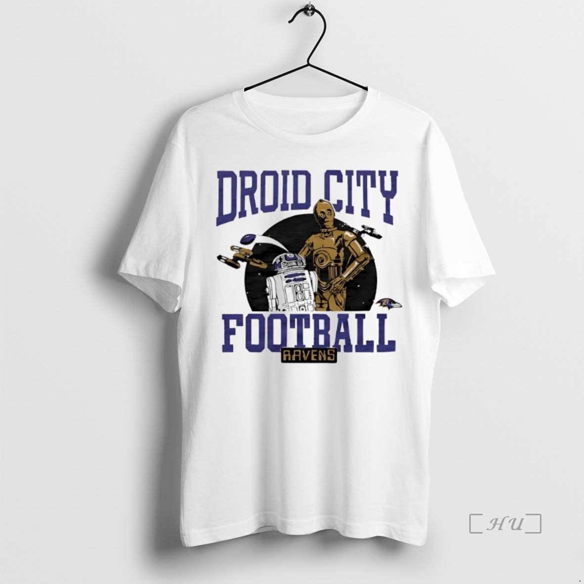Officials R2 D2 And C 3po Star Wars X Baltimore Ravens Droid City Football T Shirts Sweater Hoodie