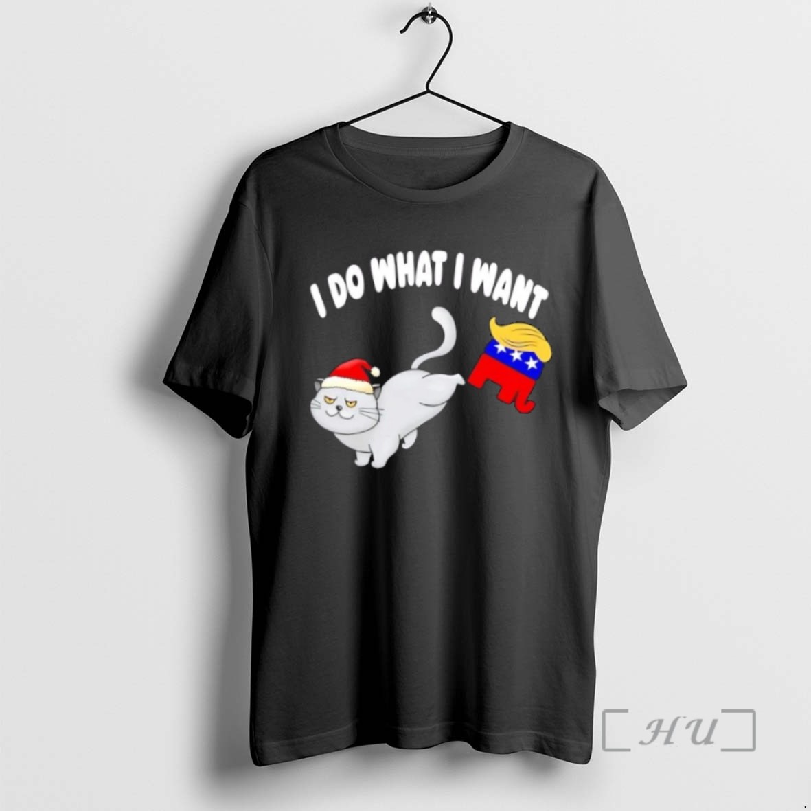Officials Santa Hat Cat Anti Trump Christmas I Do What I Want Tee Shirt Sweater Hoodie