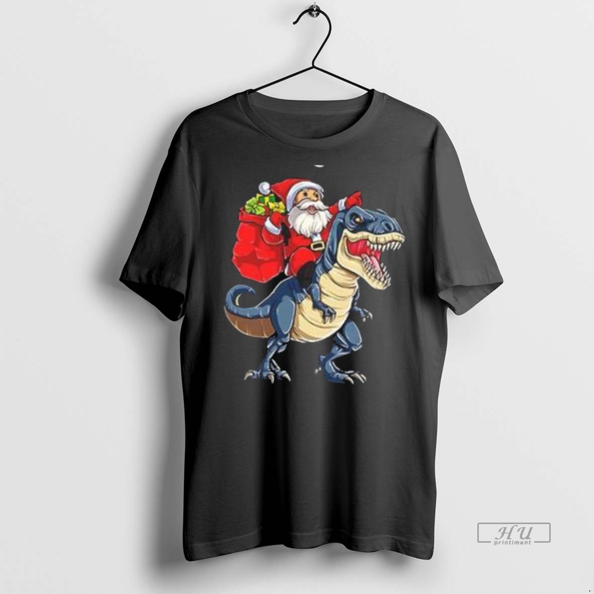 Officials Santa Riding A Dinosaur Funny Christmas 2025 Premium Tee Shirt Sweater Hoodie