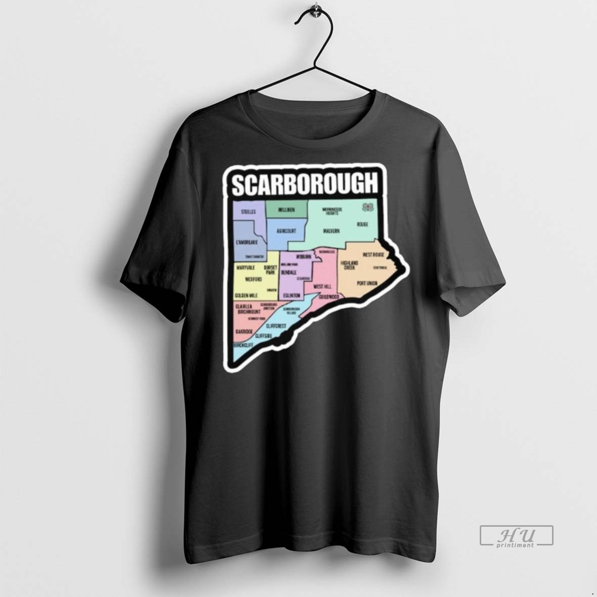 Officials Scarborough Map Mosaic Long Sleve Tee Shirt Sweater Hoodie