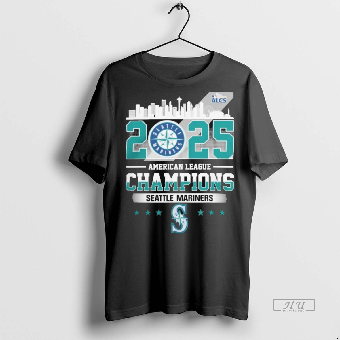 Officials Seattle Mariners 2025 American League Champions Skyline Shirt Sweater Hoodie