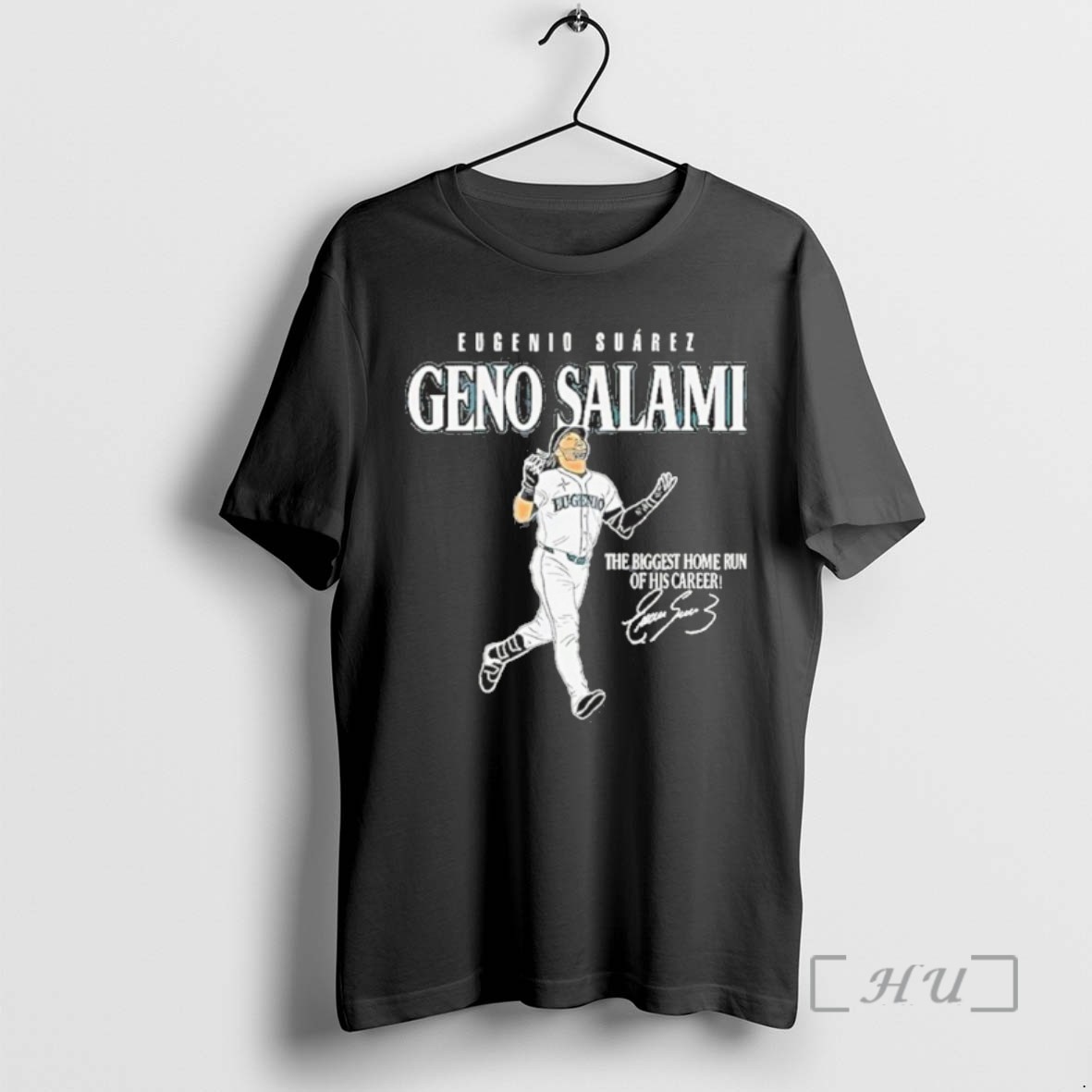 Officials Seattle Mariners Eugenio Suarez Genoa Salami The Biggest Home Run Of His Career Signature T Shirts Sweater Hoodie