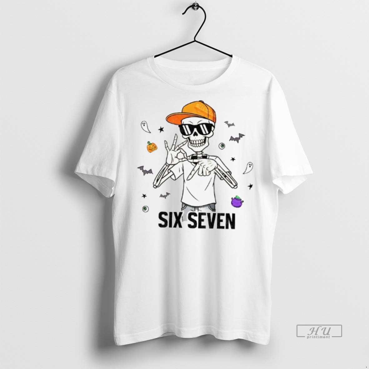 Officials Spooky Six Seven Skeleton Boy 6 7 Funny Halloween Tee Shirt Sweater Hoodie