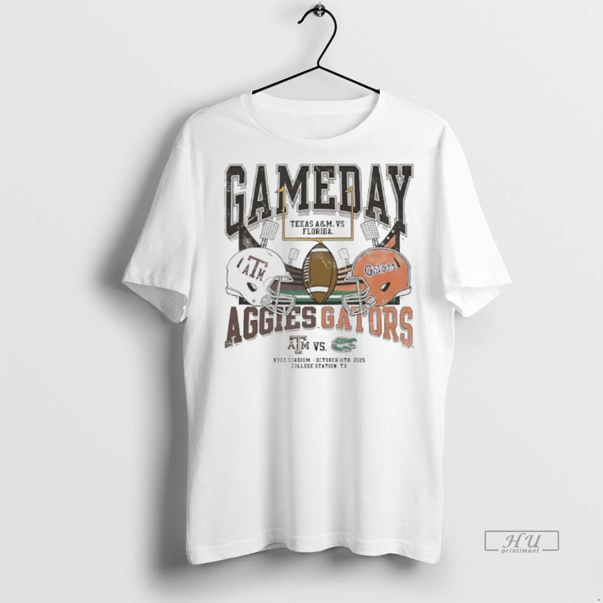 Officials Texas Am Aggies Vs Florida Gators 2025 Game Day Helmet Tee Shirt Sweater Hoodie