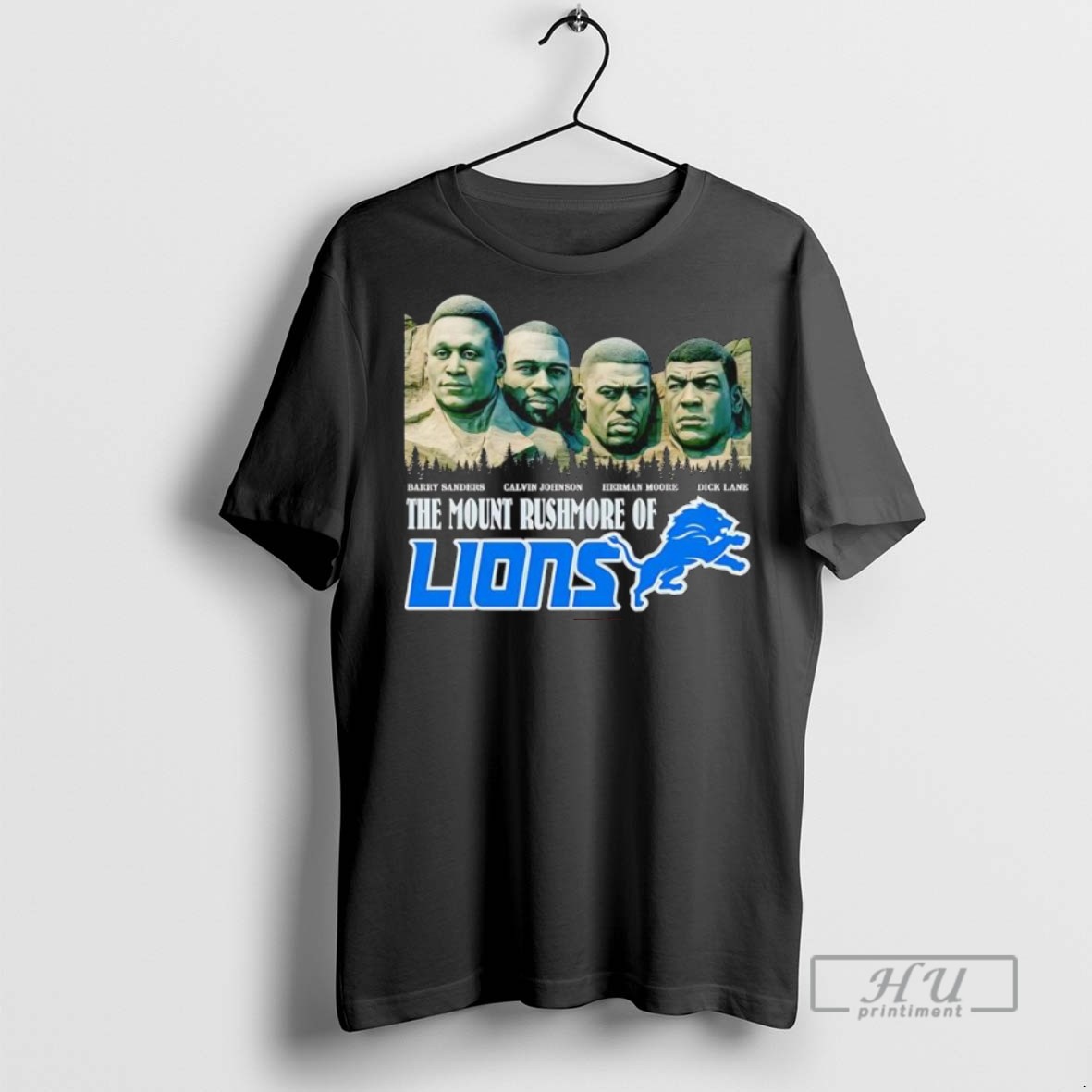 Officials The Mount Rushmore Of Detroit Lions Are Barry Sanders Calvin Johnson Herman Moore Dick Lane T Shirt Sweatshirt Hoodies
