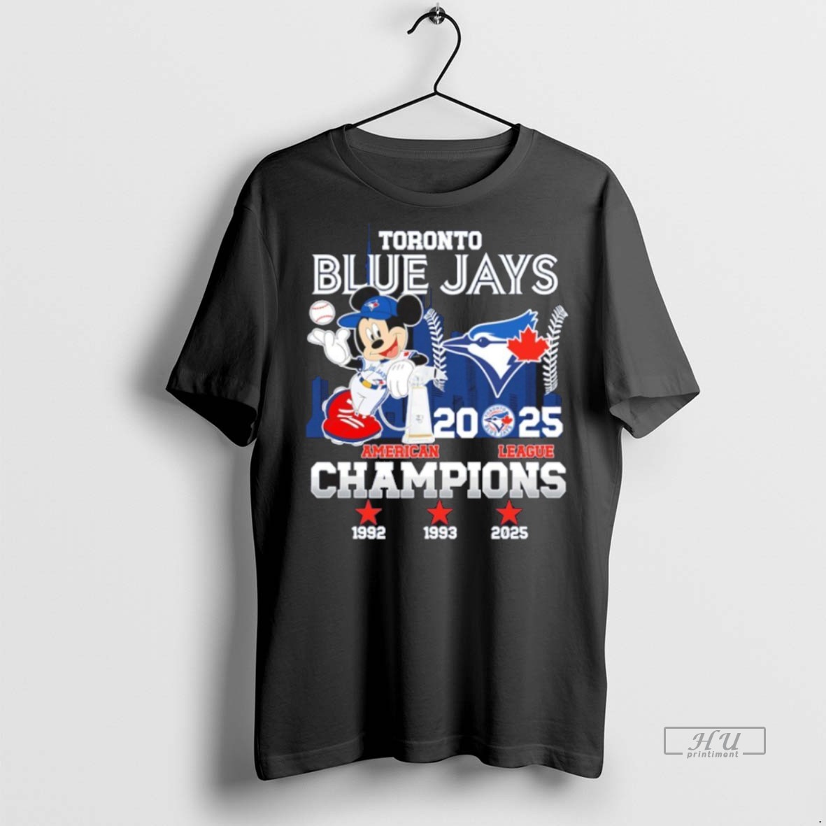 Officials Toronto Blue Jays 2025 Mickey Mouse American League Champions Tee Shirt Sweater Hoodie