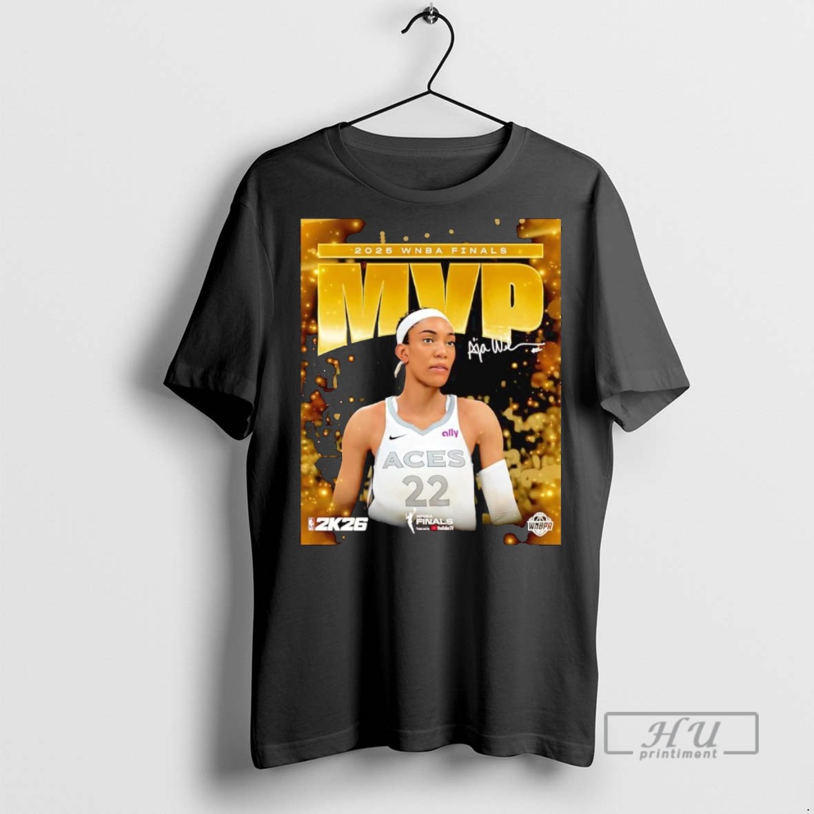Officials Trending Aja Wilson 2025 Wnba Finals Mvp Signature Graphic Tee Shirt Sweatshirt Hoodies
