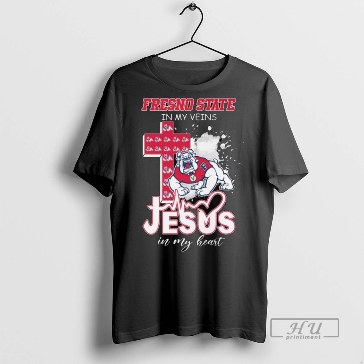 Officials Trending Fresno State In My Vein Mascot Jesus In My Heart Long Sleve T Shirt Sweatshirt