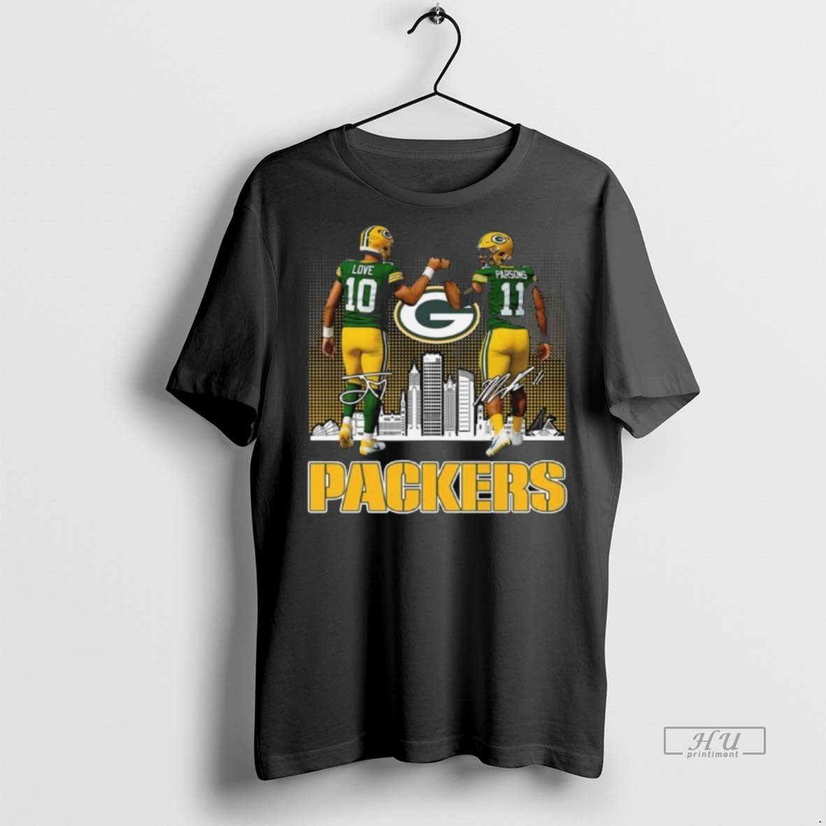 Officials Trending Green Bay Packers Love And Parsons Skyline Signatures Long Sleve Tee Shirt Sweater Hoodie