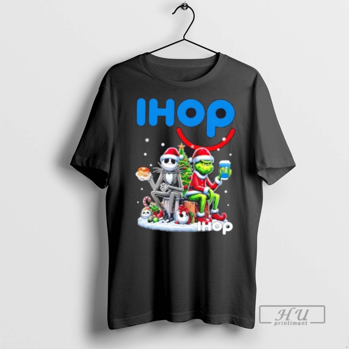 Officials Trending Ihop X Grinch And Jack Skellington Unwilling Friends Merry Christmas T Shirt Sweatshirt Hoodies