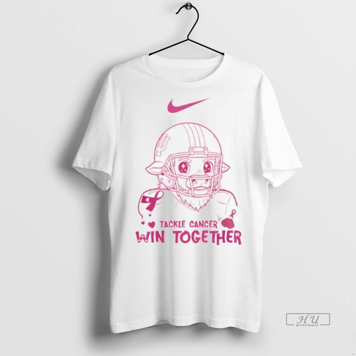 Officials Trending Indiana Hoosiers Tackle Cancer Win Together In October We Wear Pink Logo Tee Shirt Sweater Hoodie