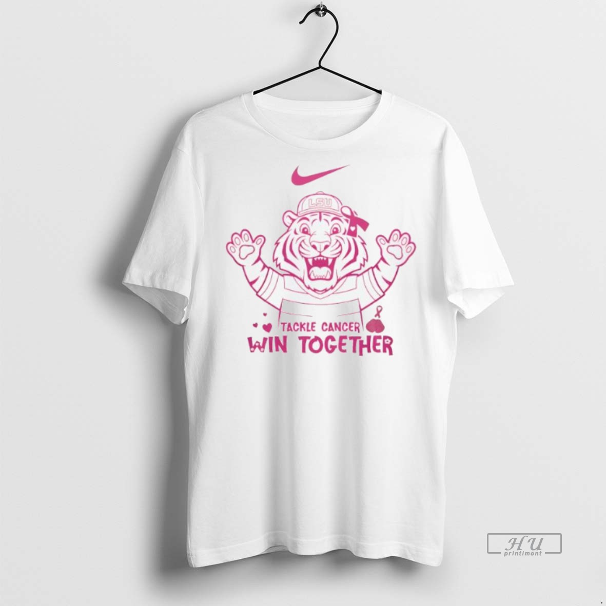Officials Trending Lsu Tigers Breast Cancer Awareness Month We Wear Pink In October Tackle Cancer Win Together Logo Tee Shirt Sweater Hoodie