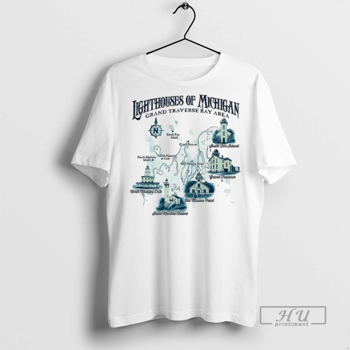 Officials Trending Lighthouse Of Michigan Grand Traverse Bay Area Graphic Tee Shirt Sweatshirt Hoodies