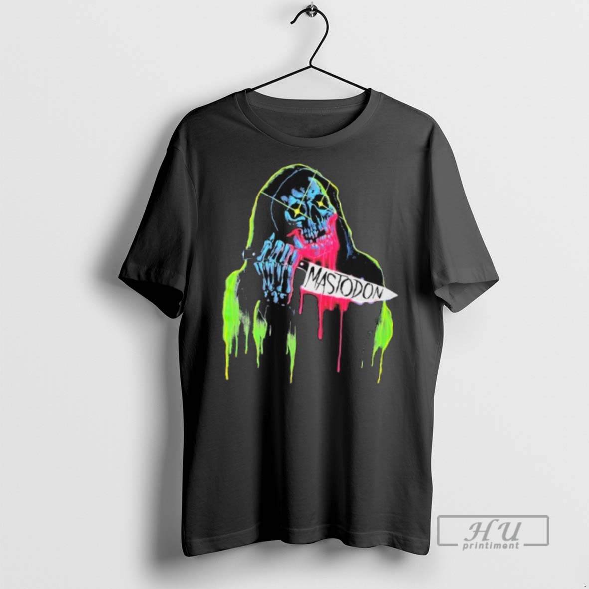Officials Trending Mastodon Neon Knife Skull Reaper T Shirt Sweatshirt