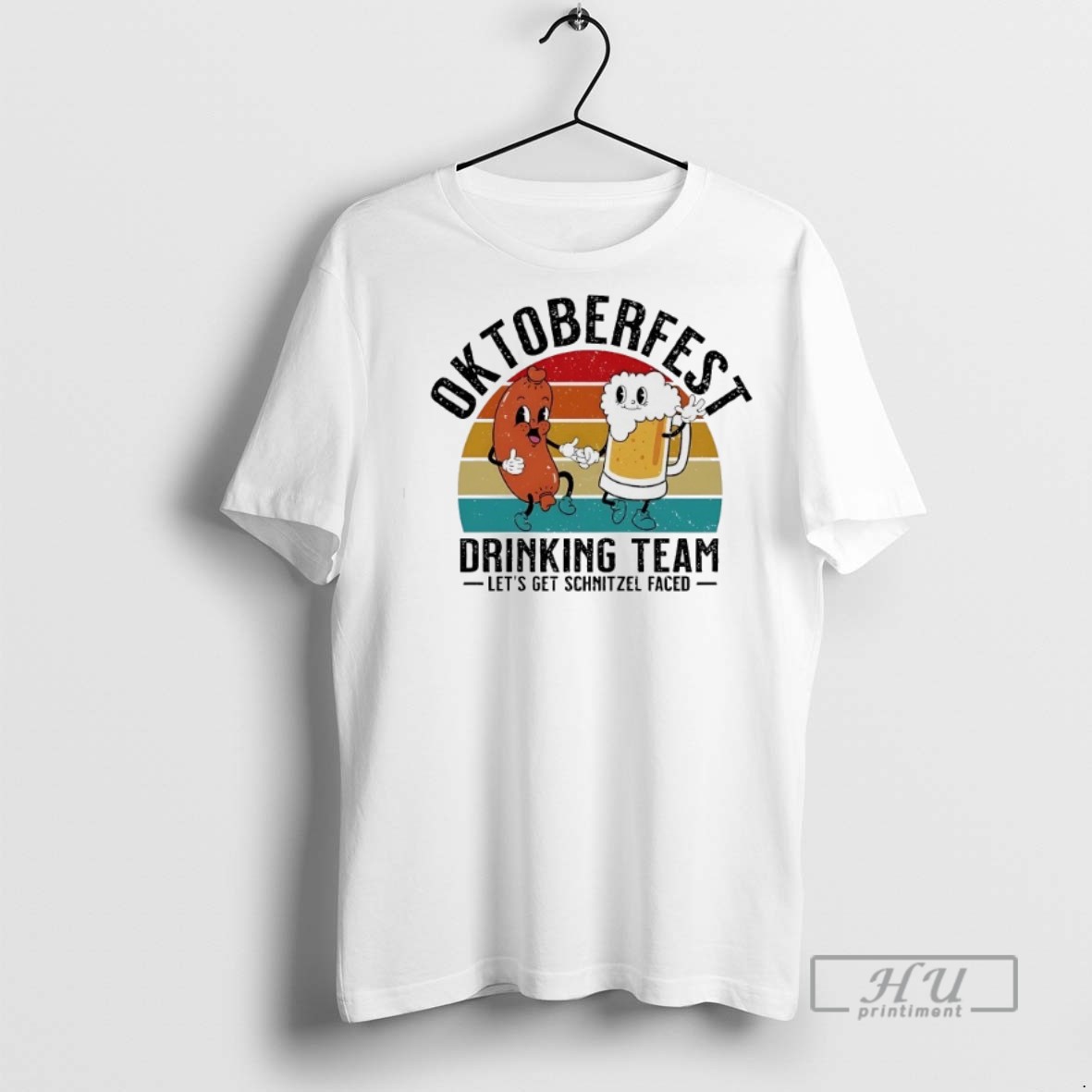 Officials Trending Oktoberfest Drinking Team Beer Sausage Lets Get Schnitzel Faced Graphic Tee Shirt Sweatshirt Hoodies
