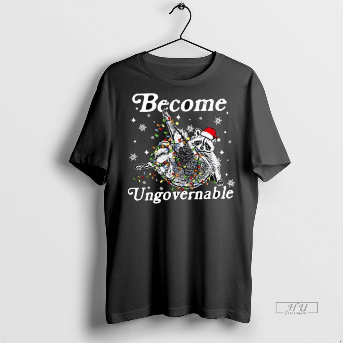 Officials Trending Raccoon Become Ungovernable Santa Hat Christmas Tee Shirt Sweater Hoodie