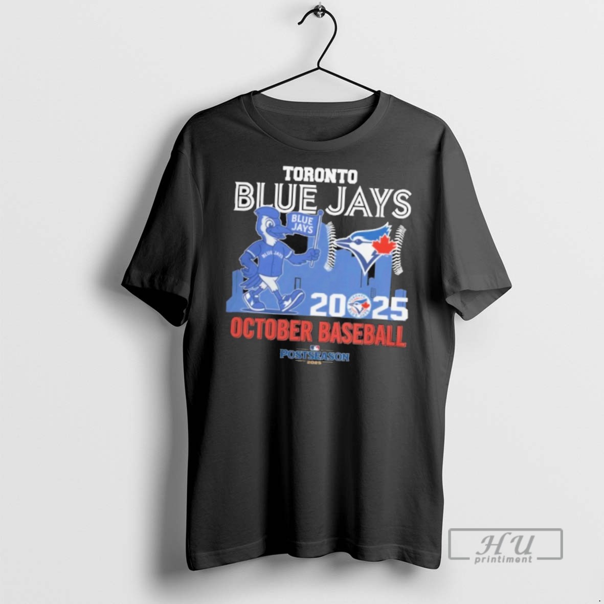 Officials Trending Toronto Blue Jays 2025 October Baseball Skyline Mascot T Shirt Sweatshirt